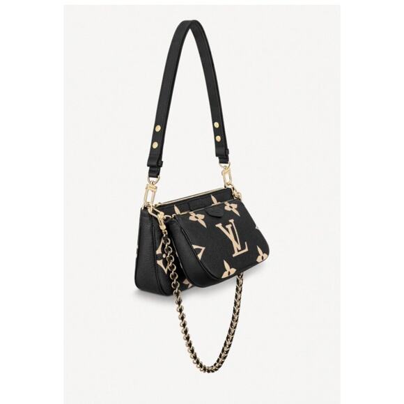 Louis Vuitton M45777 Black/Beige MULTI POCHETTE ACCESSOIRES Cross-Body Bag - Picture 1 of 12
